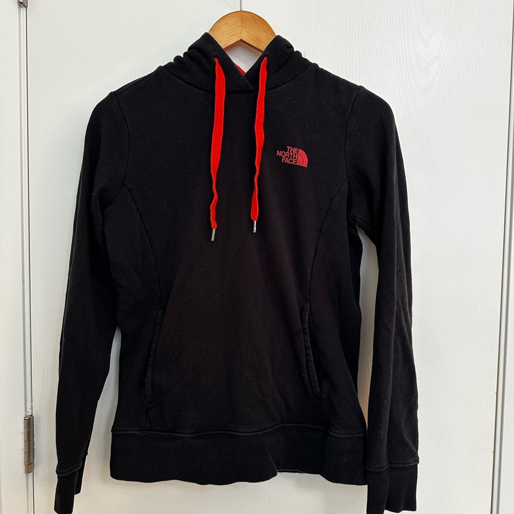 The North Face Black Hoodie with Red Accents